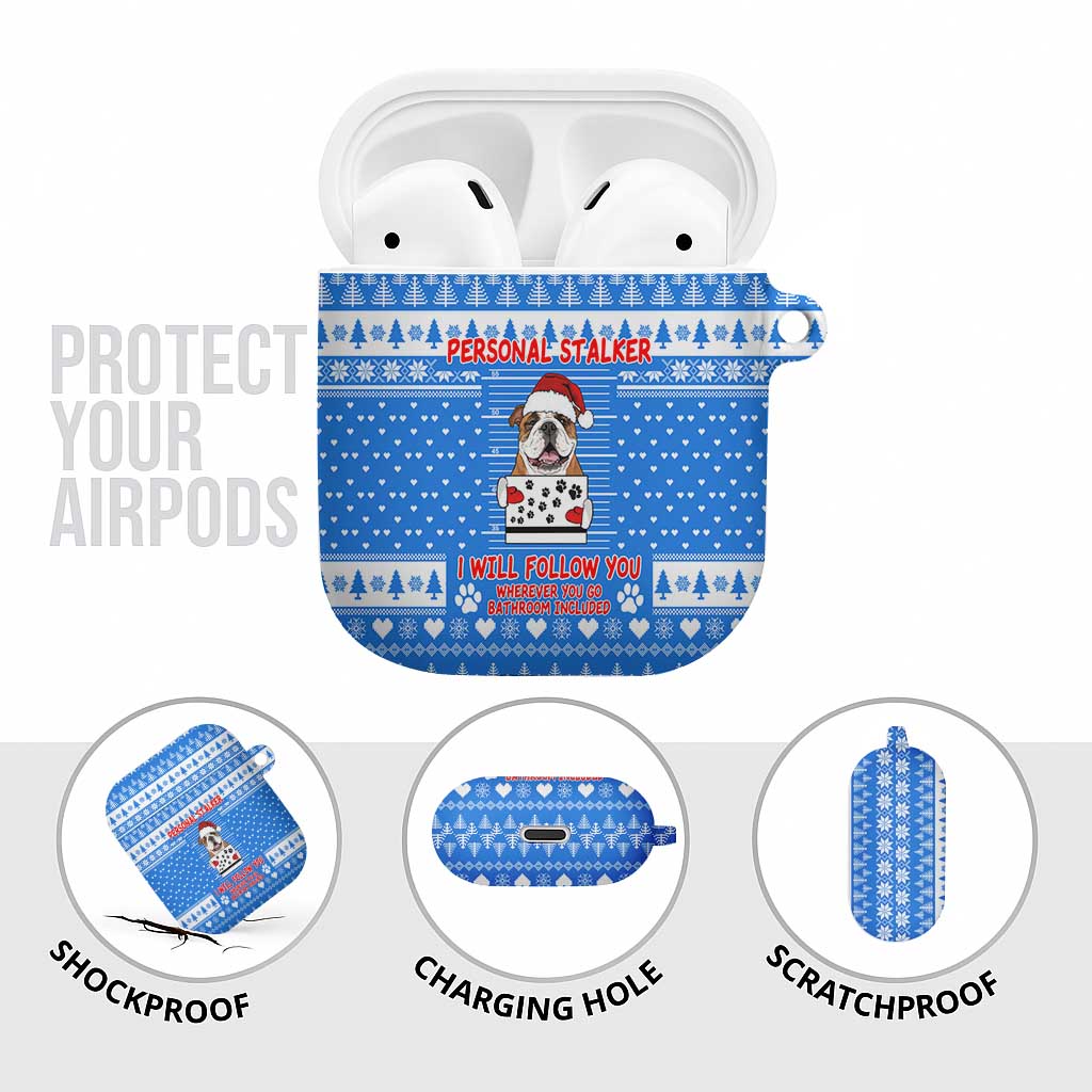 Christmas Stalker Bulldog AirPods Case Xmas Holiday Patterns - Wonder Print Shop