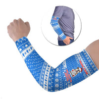 Christmas Stalker Bulldog Arm Sleeves Xmas Holiday Patterns - Wonder Print Shop