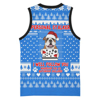 Christmas Stalker Bulldog Basketball Jersey Xmas Holiday Patterns - Wonder Print Shop