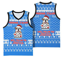 Christmas Stalker Bulldog Basketball Jersey Xmas Holiday Patterns - Wonder Print Shop