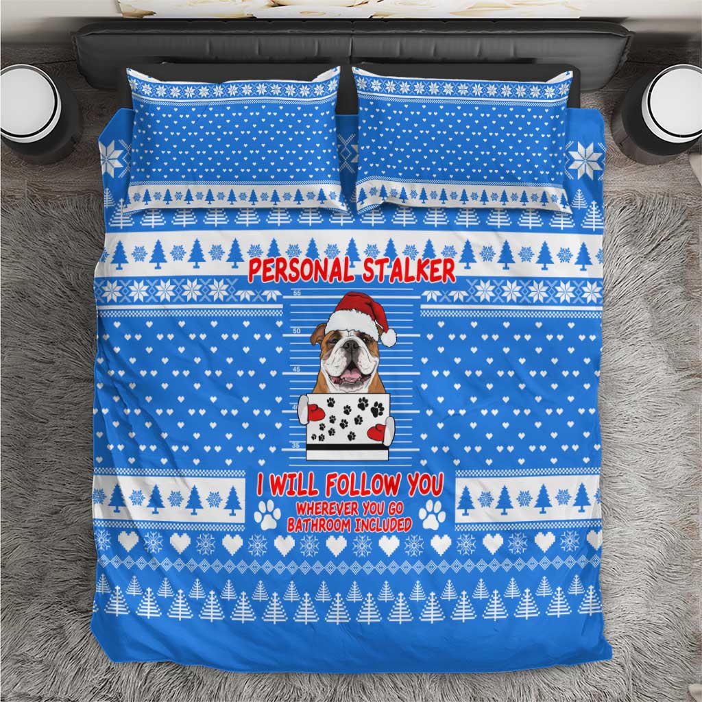Christmas Stalker Bulldog Bedding Set Xmas Holiday Patterns - Wonder Print Shop
