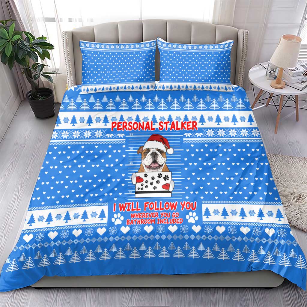 Christmas Stalker Bulldog Bedding Set Xmas Holiday Patterns - Wonder Print Shop