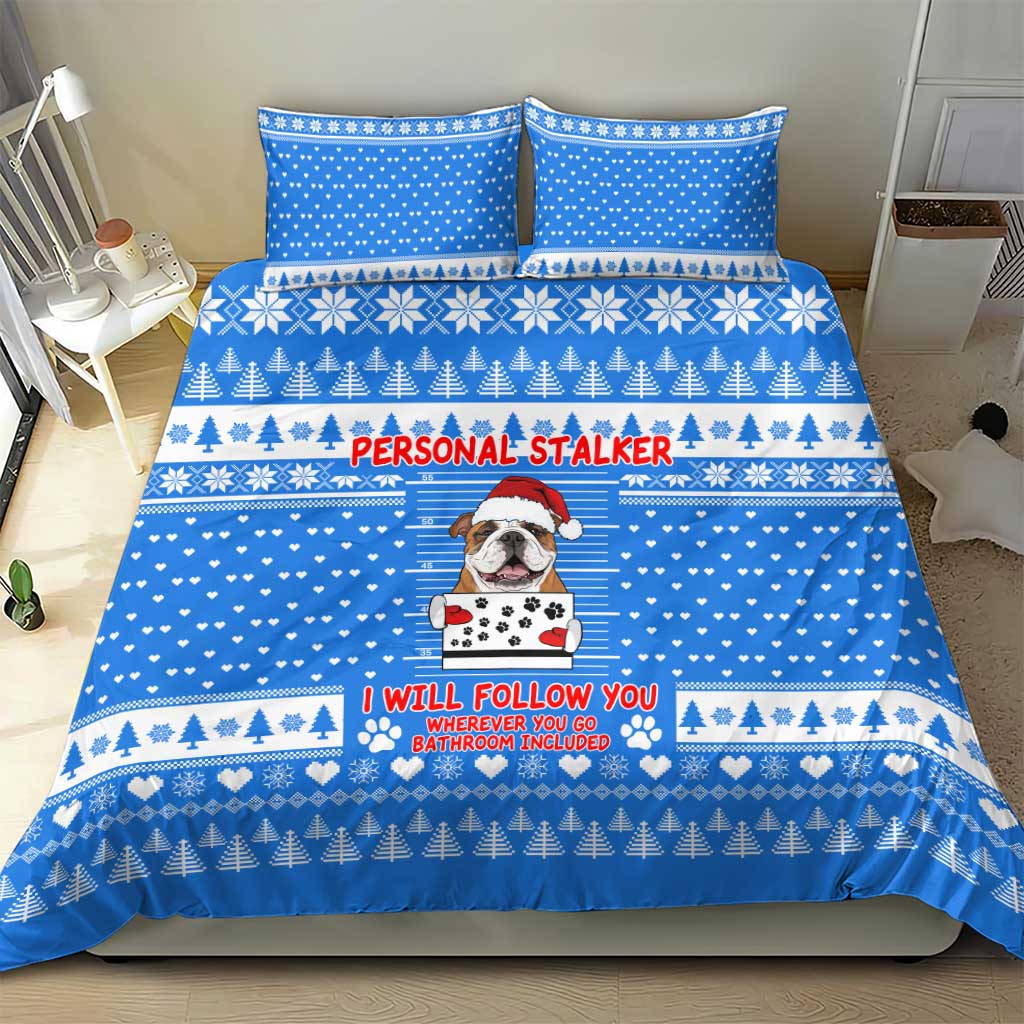 Christmas Stalker Bulldog Bedding Set Xmas Holiday Patterns - Wonder Print Shop