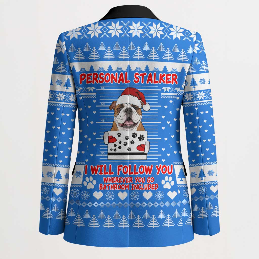 Christmas Stalker Bulldog Blazer Xmas Holiday Patterns - Wonder Print Shop
