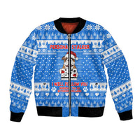 Christmas Stalker Bulldog Bomber Jacket Xmas Holiday Patterns - undefined