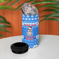 Christmas Stalker Bulldog 4 in 1 Can Cooler Tumbler Xmas Holiday Patterns - Wonder Print Shop