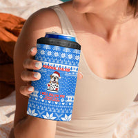 Christmas Stalker Bulldog 4 in 1 Can Cooler Tumbler Xmas Holiday Patterns - Wonder Print Shop