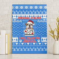 Christmas Stalker Bulldog Canvas Wall Art Xmas Holiday Patterns - Wonder Print Shop