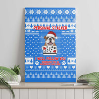 Christmas Stalker Bulldog Canvas Wall Art Xmas Holiday Patterns - Wonder Print Shop