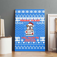 Christmas Stalker Bulldog Canvas Wall Art Xmas Holiday Patterns - Wonder Print Shop