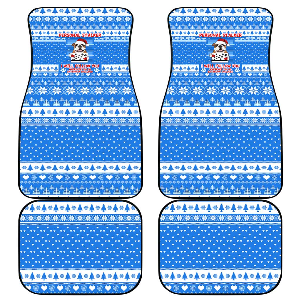 Christmas Stalker Bulldog Car Mats Xmas Holiday Patterns - Wonder Print Shop