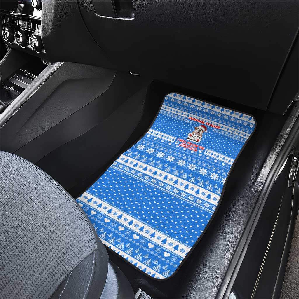 Christmas Stalker Bulldog Car Mats Xmas Holiday Patterns - Wonder Print Shop