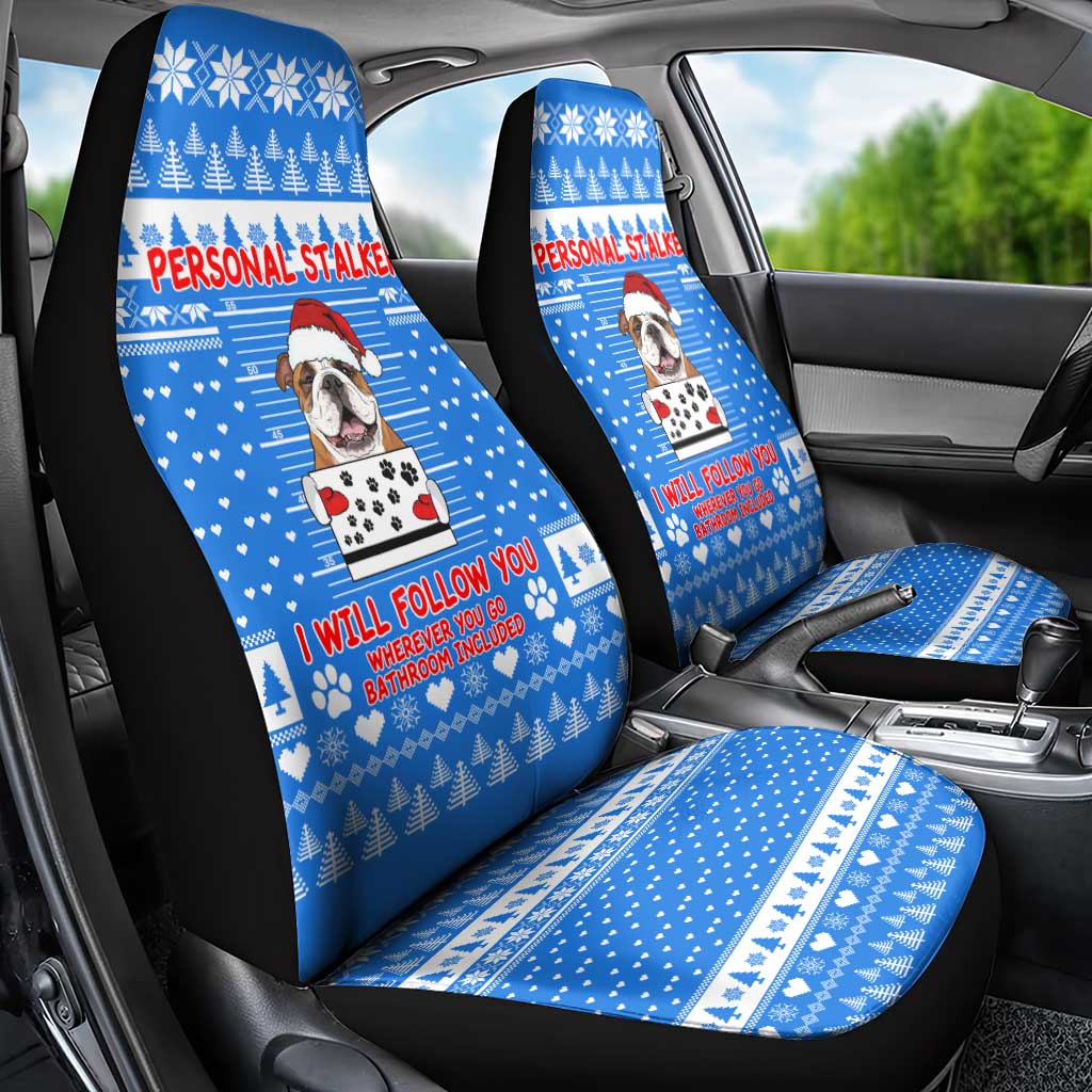 Christmas Stalker Bulldog Car Seat Cover Xmas Holiday Patterns - Wonder Print Shop
