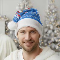 Christmas Stalker Bulldog Christmas Santa Hat Xmas Holiday Patterns - Wonder Print Shop