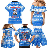 Christmas Stalker Bulldog Family Matching Mermaid Dress and Hawaiian Shirt Xmas Holiday Patterns - Wonder Print Shop