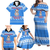 Christmas Stalker Bulldog Family Matching Off Shoulder Maxi Dress and Hawaiian Shirt Xmas Holiday Patterns - Wonder Print Shop