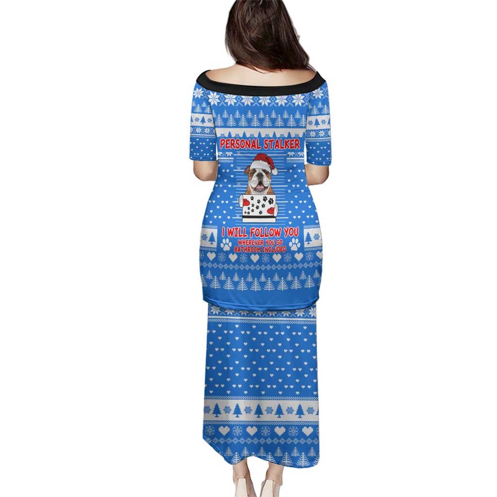 Christmas Stalker Bulldog Family Matching Puletasi and Hawaiian Shirt Xmas Holiday Patterns - Wonder Print Shop