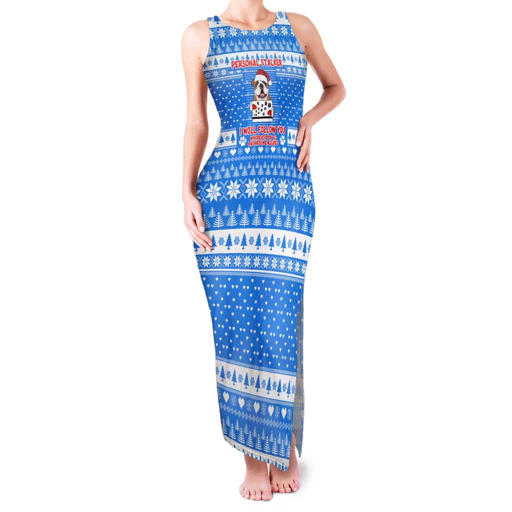 Christmas Stalker Bulldog Family Matching Tank Maxi Dress and Hawaiian Shirt Xmas Holiday Patterns - Wonder Print Shop