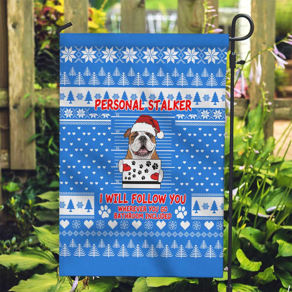 Christmas Stalker Bulldog Garden Flag Xmas Holiday Patterns - Wonder Print Shop
