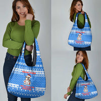 Christmas Stalker Bulldog Grocery Bag Xmas Holiday Patterns - Wonder Print Shop