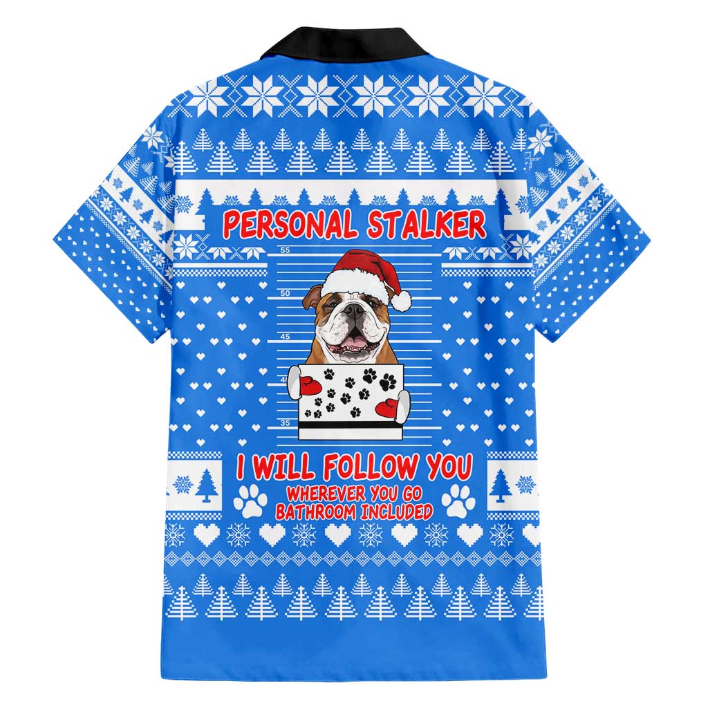 Christmas Stalker Bulldog Hawaiian Shirt Xmas Holiday Patterns - Wonder Print Shop
