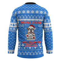 Christmas Stalker Bulldog Hockey Jersey Xmas Holiday Patterns - Wonder Print Shop