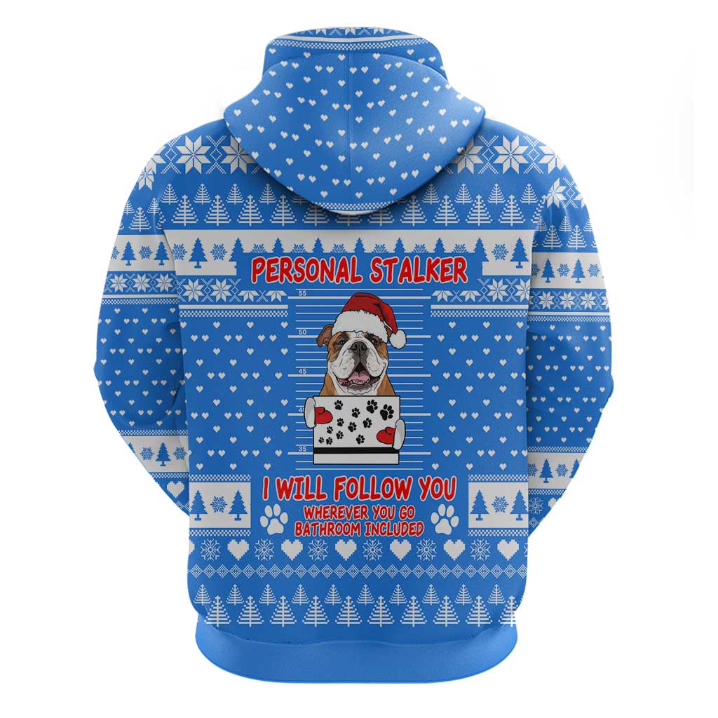 Christmas Stalker Bulldog Hoodie Xmas Holiday Patterns - Wonder Print Shop