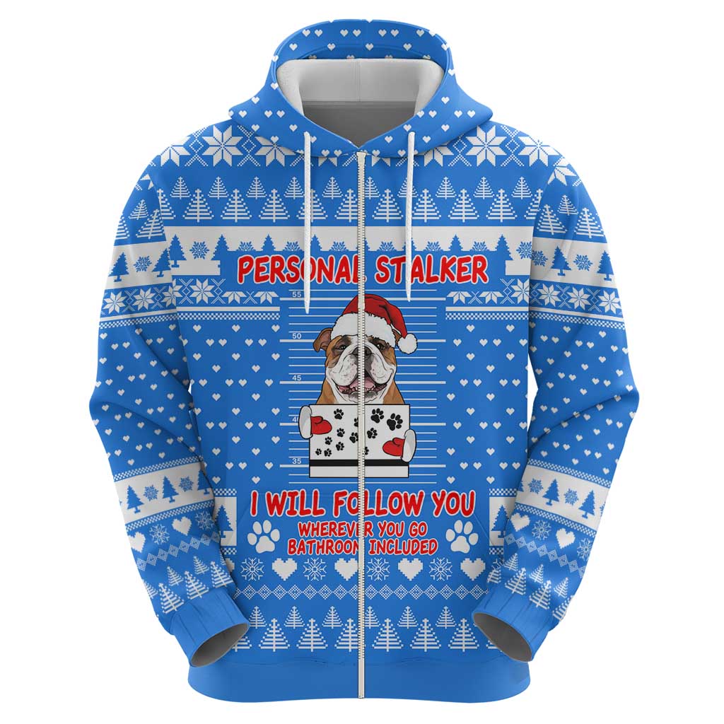 Christmas Stalker Bulldog Hoodie Xmas Holiday Patterns - Wonder Print Shop