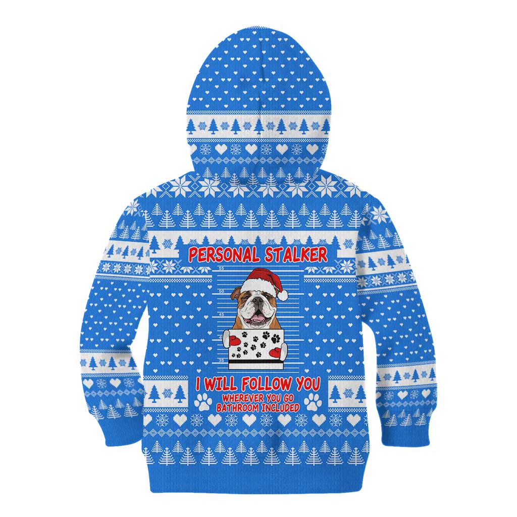 Christmas Stalker Bulldog Kid Hoodie Xmas Holiday Patterns - Wonder Print Shop