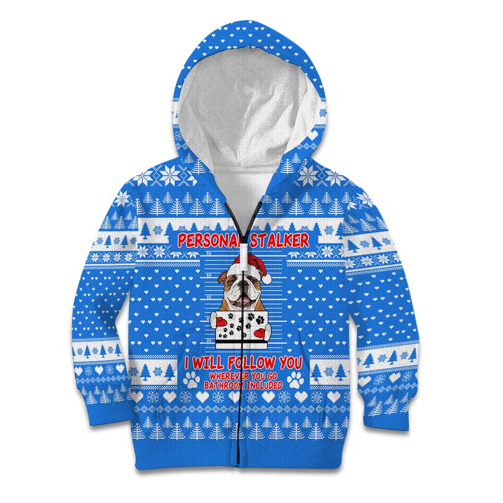 Christmas Stalker Bulldog Kid Hoodie Xmas Holiday Patterns - Wonder Print Shop