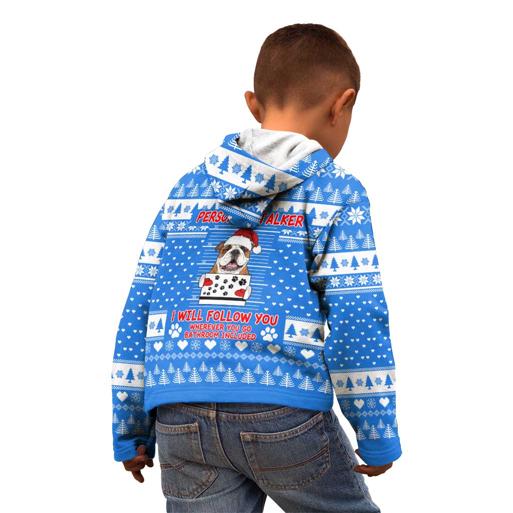 Christmas Stalker Bulldog Kid Hoodie Xmas Holiday Patterns - Wonder Print Shop