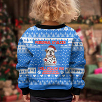 Christmas Stalker Bulldog Kid Ugly Christmas Sweater Xmas Holiday Patterns - Wonder Print Shop