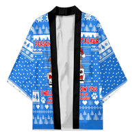 Christmas Stalker Bulldog Kimono Xmas Holiday Patterns - Wonder Print Shop