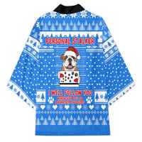 Christmas Stalker Bulldog Kimono Xmas Holiday Patterns - Wonder Print Shop