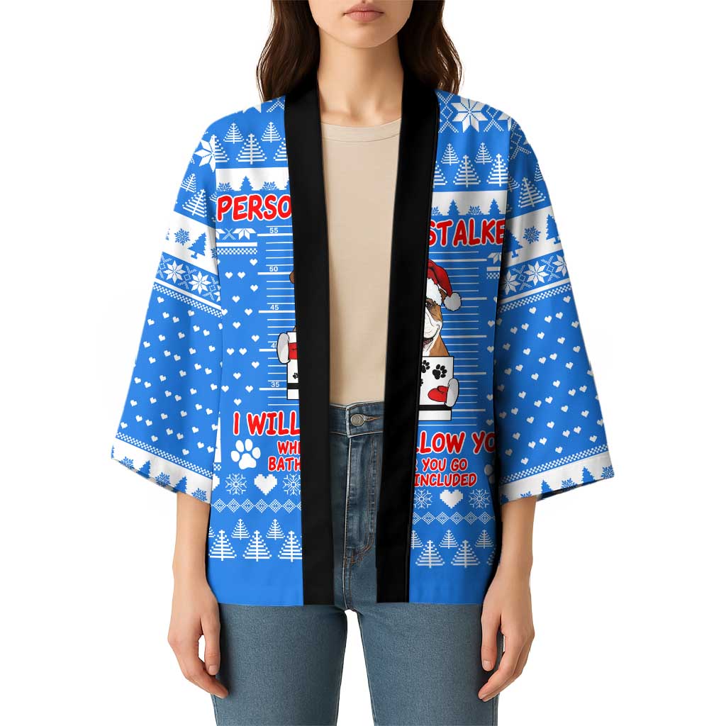 Christmas Stalker Bulldog Kimono Xmas Holiday Patterns - Wonder Print Shop