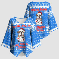 Christmas Stalker Bulldog Kimono Sleeve Blouse Xmas Holiday Patterns - Wonder Print Shop