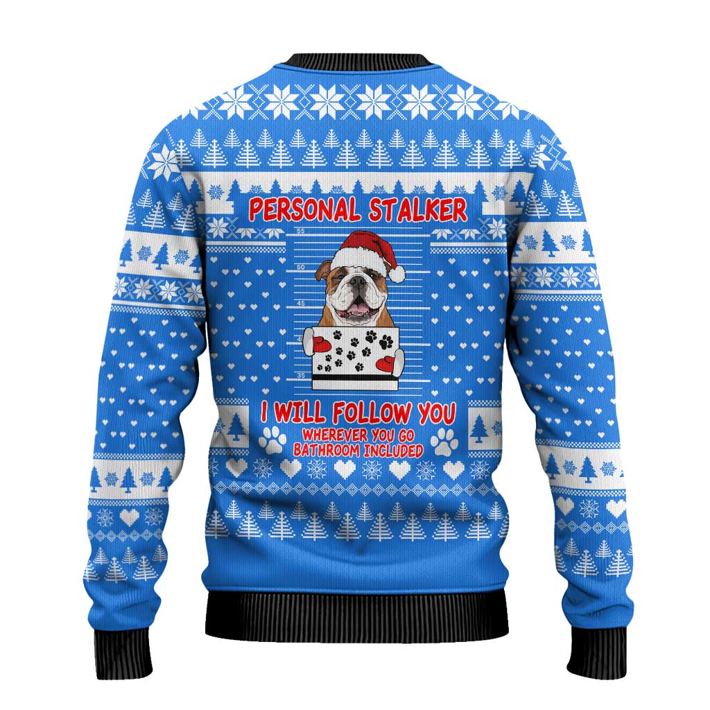Christmas Stalker Bulldog Ugly Christmas Sweater Xmas Holiday Patterns - Wonder Print Shop