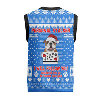 Christmas Stalker Bulldog Christmas Knitted V-Neck Vest Xmas Holiday Patterns - Wonder Print Shop
