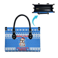 Christmas Stalker Bulldog Leather Bag Xmas Holiday Patterns - Wonder Print Shop