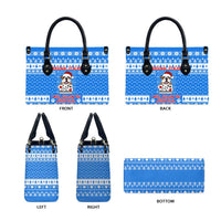 Christmas Stalker Bulldog Leather Bag Xmas Holiday Patterns - Wonder Print Shop