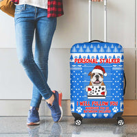 Christmas Stalker Bulldog Luggage Cover Xmas Holiday Patterns - Wonder Print Shop