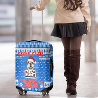 Christmas Stalker Bulldog Luggage Cover Xmas Holiday Patterns - Wonder Print Shop