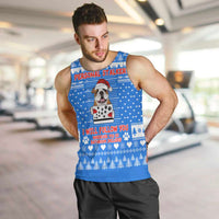 Christmas Stalker Bulldog Men Tank Top Xmas Holiday Patterns - Wonder Print Shop