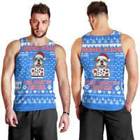 Christmas Stalker Bulldog Men Tank Top Xmas Holiday Patterns - Wonder Print Shop
