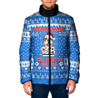 Christmas Stalker Bulldog Padded Jacket Xmas Holiday Patterns - Wonder Print Shop