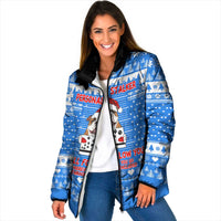 Christmas Stalker Bulldog Padded Jacket Xmas Holiday Patterns - Wonder Print Shop