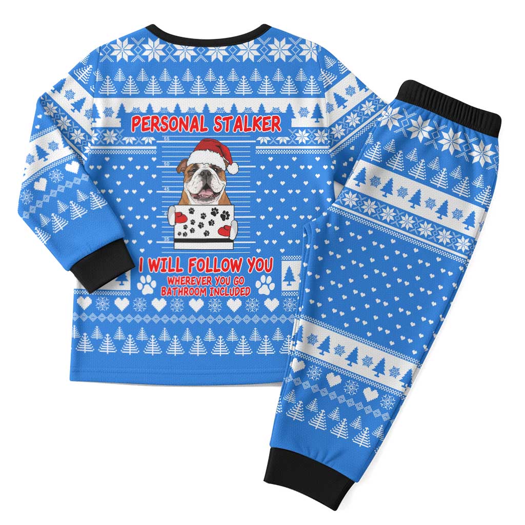 Christmas Stalker Bulldog Christmas Pajama Set Xmas Holiday Patterns - Wonder Print Shop