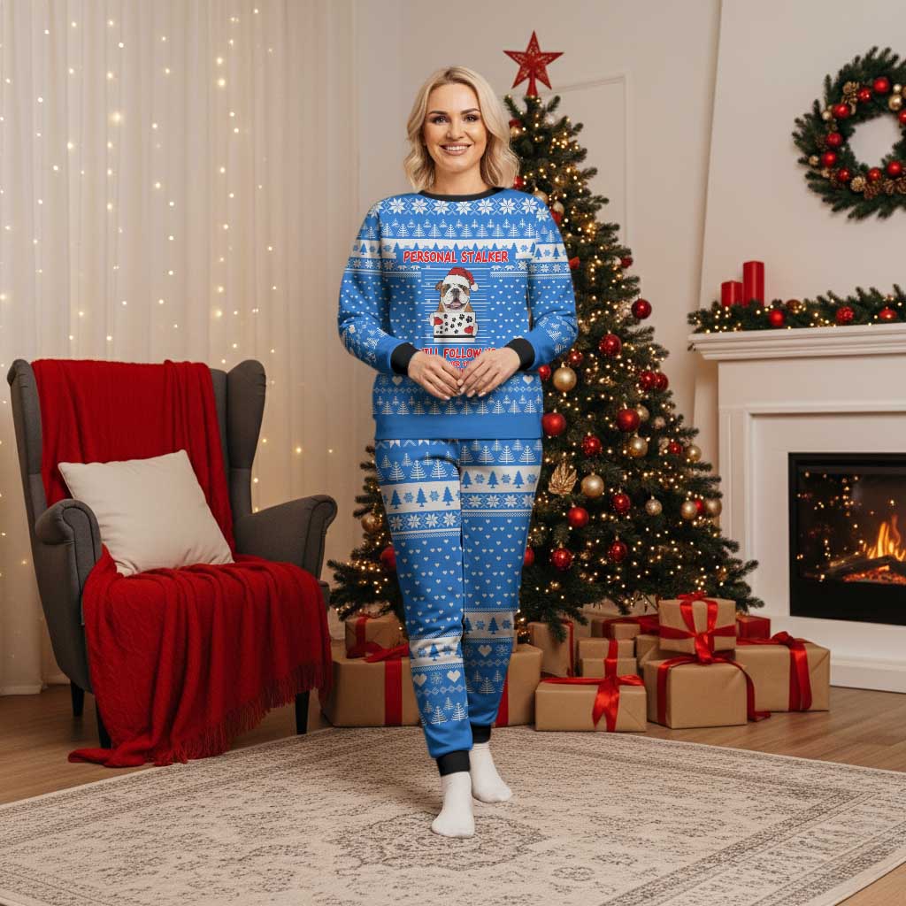 Christmas Stalker Bulldog Christmas Pajama Set Xmas Holiday Patterns - Wonder Print Shop