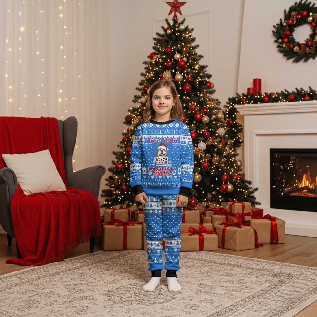 Christmas Stalker Bulldog Christmas Pajama Set Xmas Holiday Patterns - Wonder Print Shop