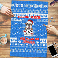 Christmas Stalker Bulldog Puzzle Xmas Holiday Patterns - Wonder Print Shop
